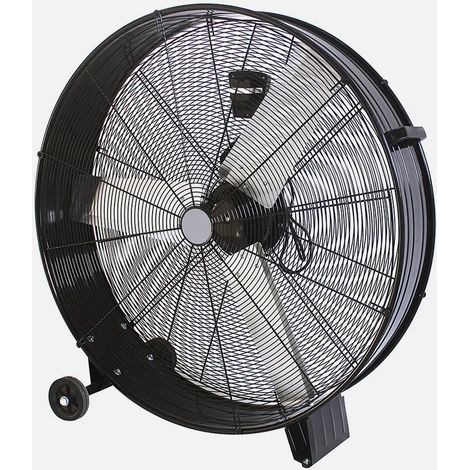 Abrila - Industrieventilator MAXIMUM , Schwarz mit 3 einstellbaren Geschwindigkeiten, 360W mit Rädern