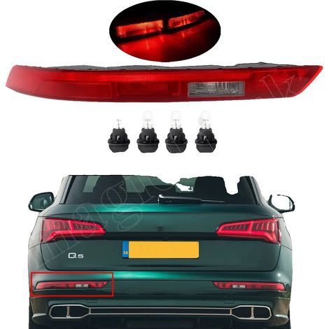 Conjunto de luz trasera del parachoques, compatible con Audi Q5, diseño duradero, parte trasera izquierda. (1/5)