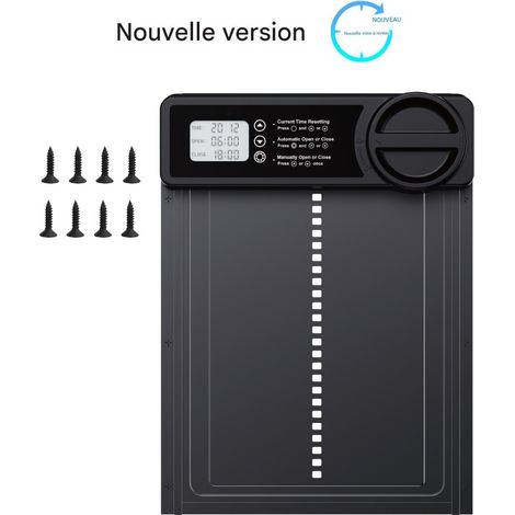 Porte de poulailler automatique intelligente avec minuterie de nuit et de matin, matériau en alliage d'aluminium, étanche, fonction anti-pincement-VI (1/5)