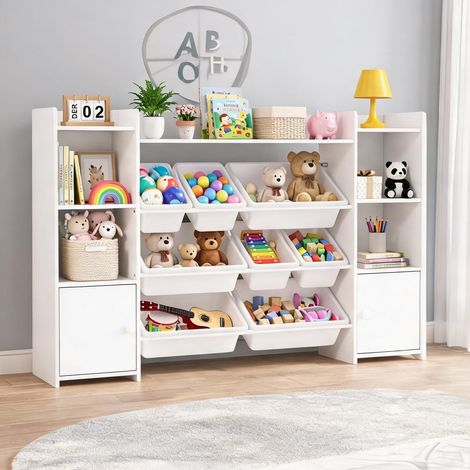 Meuble de rangement enfant 8 bacs amovibles et armoire en MDF (1/5)