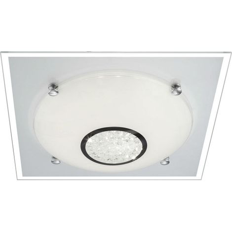 LED plafonnier cristal lampe de salon plafonnier chrome, 12W 960lm blanc neutre, L 33,5 cm