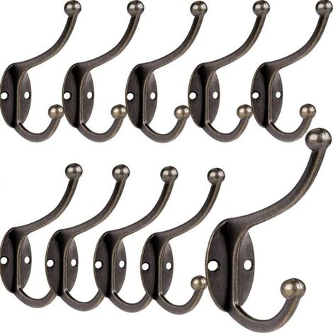 10 Pcs Patère Porte Manteau Murale Vintage Crochet Uniques Métal De Porte Chapeau Crochet Rétro Inox avec Vis pour la maison pour Porte-Manteau Salle de Bain Cuisine (Copper)