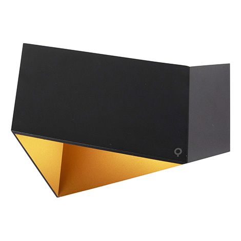 QAZQA Design Wall Lamp Black with Gold Interior - Fold