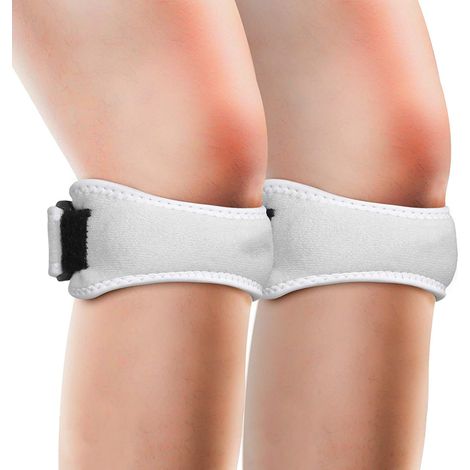 Lot de 2 genouillères de soutien et de stabilisation de la rotule pour soulager les douleurs au genou, idéales pour la randonnée, le football, le basketball, la course à pied, le syndrome rotulien, le (1/5)