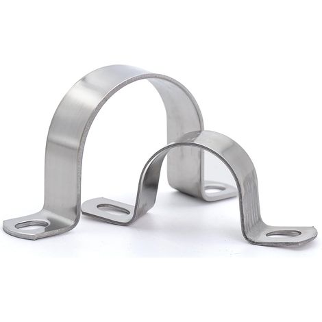 Fascette stringitubo a U per impieghi gravosi Ø42 mm, fascette di fissaggio in acciaio inox - Fascette stringitubo, elementi di fissaggio per tubi - 10 pezzi