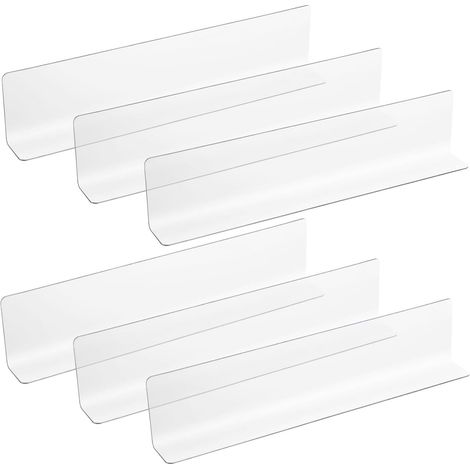 Separateur D'etagere L En Acrylique - 26 cm - Transparent - Pour Classification De Marchandises Sur Etagere De Magasin Ou De Cuisine - 6 Unites (1/5)