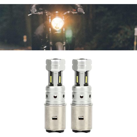 BA20D 100W LED-Lampe für Motorradscheinwerfer, 360°-Beleuchtung, 6000K Weiß / 3000K Gelb, kompatibel mit Suzuki, Kawasaki, BMW, Yamaha, Honda (paarweise erhältlich), gelbes Licht