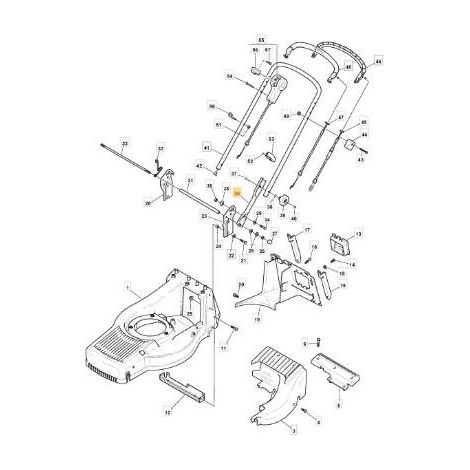 UNTERER TEIL DES GRIFFS SCHWARZLACK TURBO ROLLER ORIGINAL STIGA - 381006614/0