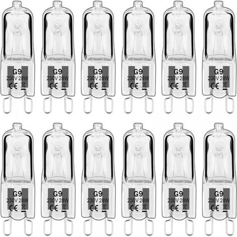 G9 LED Bulb, G9 Halogen Bulb 28W 230V, 350LM 2700K Warm White Dimmable, G9 Capsule Bulbs, for Chandeliers, Landscape Lamps, Wall Sconces, Cabinet Lighting, Pack of 10 (1/5)