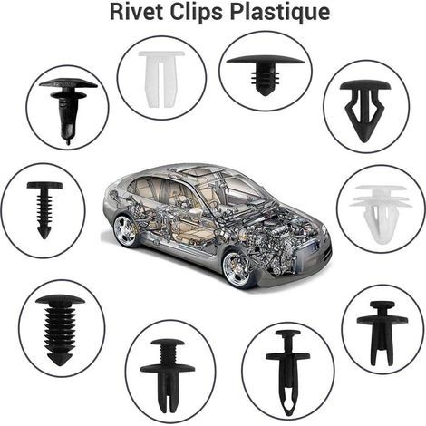 447-teiliges Auto-Clip-Set, schwarze Nylon-Nietclips, Kunststoff-Schutzbefestigungen, Montagewerkzeug für Autotürverkleidungen mit Befestigungswerkzeugen, Kabelbinder (1/4)