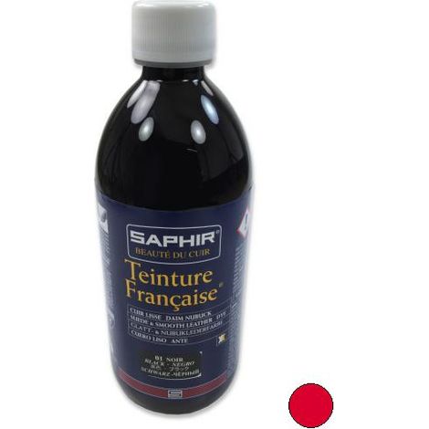 TEINTURE FRANCAISE Cuir Liquide Saphir, 500 ml (bases spéciales) ROUGE