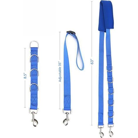 3PCS Lot de Toilettage pour Chien, Harnais de Toilettage pour Chien avec Anneaux en D, Sécurité en Nylon pour Chien, pour Le Toilettage des Bras de Table, Toilettage Extensibles (Bleu) (1/5)