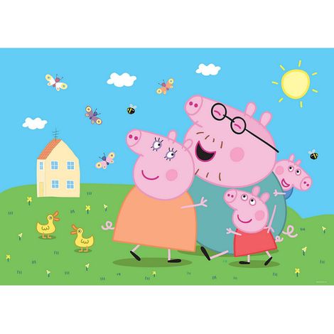 Papier peint Peppa pig avec sa famille 252 x 182 cm (1/5)