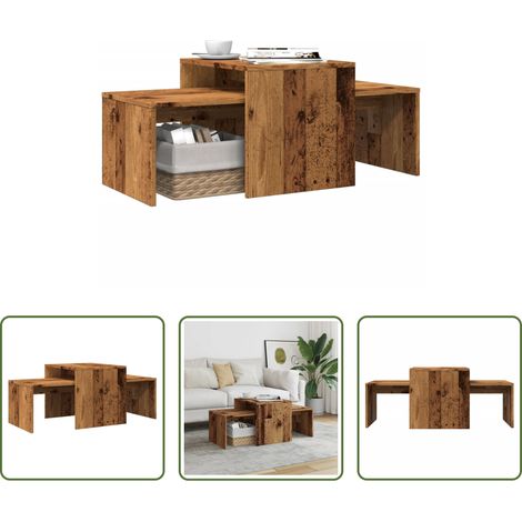 Holzwerkstoff Tisch -  Couchtisch Altholz-Optik 100x48x40 cm Holzwerkstoff (1/5)