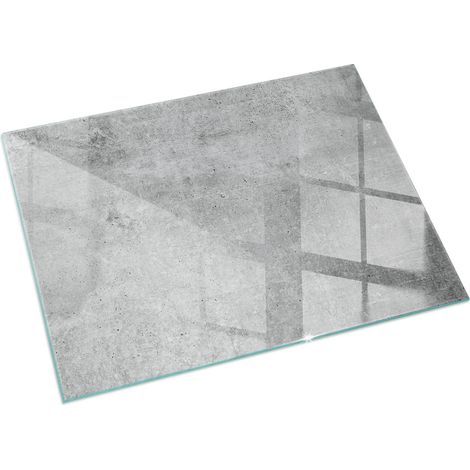 Plaque de sol pour cheminée ou poêle en verre trempé avec impression Texture béton brut 120x80 cm (1/5)