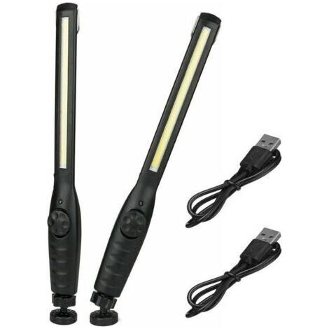 2 Stück magnetische LED-Arbeitsleuchte, superhelle wiederaufladbare Taschenlampe für Garage, Camping, Wandern, Autoreparatur, Notfall [Energieklasse A] (1/4)