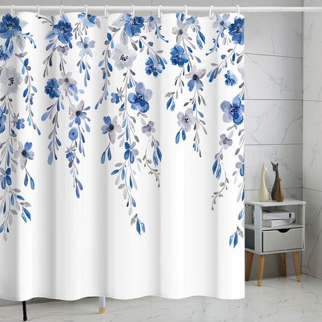 Rideau douche végétal A 180x180 polyester imperméable (1/5)