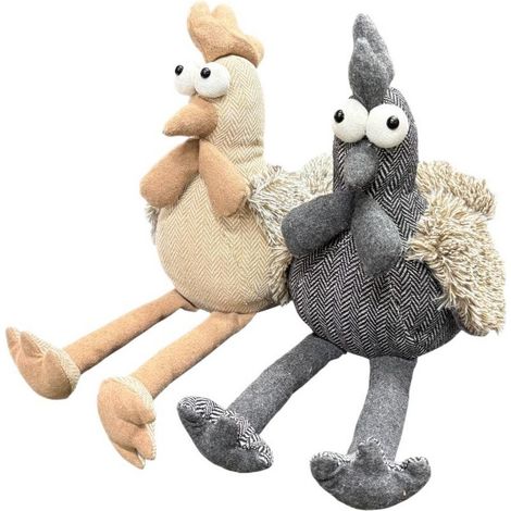 Fabric Chicken Doorstop - Fabric - L18 X W18 X H28 cm