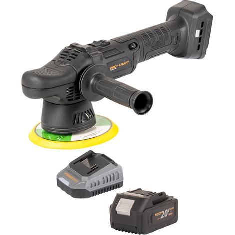 Procraft PM20bb Akku Poliermaschine 20 V 150 mm + 1x Akku 4,0 Ah + Ladegerät