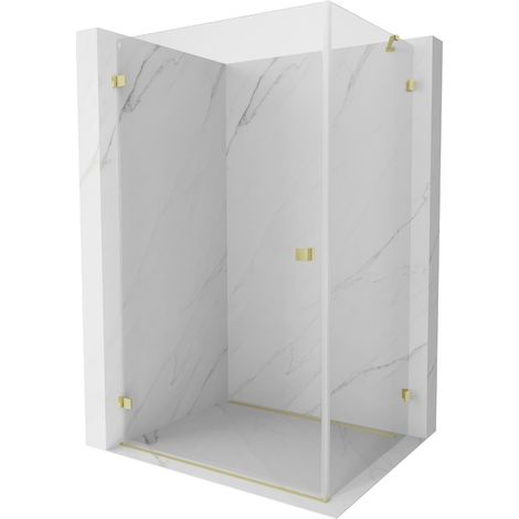 Mexen Lunar-B cabine de douche pivotante gauche 95 x 90 cm, transparent, or brossé - 832-095-090-55-00-L (1/5)