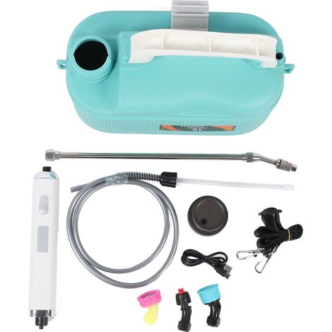 Pulvérisateur de jardin électrique 3,7 V 5 L 2000 mAh anti-fuite, alimenté par batterie, avec lance télescopique pour l'arrosage des plantes, alcool vert (1/5)