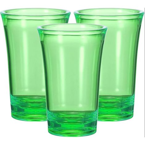 Polystyrene Shot Glasses Multi-coloured Gradient Cocktails Round Spirits Liquors Green (1/3)