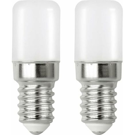 2 Pack E14 2W LED Bulb Replacement 20W Halogen Refrigerator Light Bulb, Cool White 6000K Freeze Cooker Hood E14 SES Small Edison LED Bulbs, Flicker Free, Non-Dimmable
