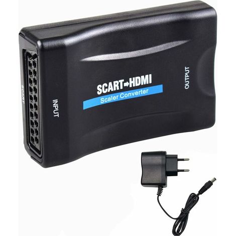 XVX SCART-zu-HDMI-Adapter, 1080p HD SCART-zu-HDMI-Konverter, kompatibel mit NTSC und PAL für Sky HD, Blu-ray, PS3, Fernseher und mehr