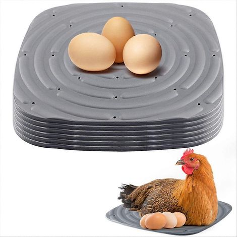 Lot de 8 tapis de nidification pour poules pondeuses, doublures de pondoir, gris (1/5)