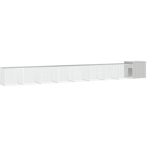 Hühnerkäfig Grau 900x91x100 cm Verzinkter Stahl