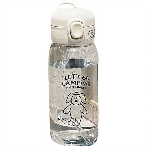 Wasserflasche aus Kunststoff mit Strohhalm, großes Fassungsvermögen. (1/5)