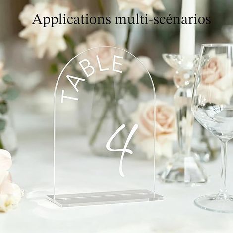 Transparent Acrylic Place, Table Wedding Acrylic Panel, Restaurant Table Numbers Sign, Wedding, Table Cards, Reception (Numbers 1-10) (1/3)