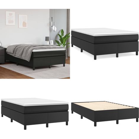 Bettgestell Schwarz 120x200 cm Kunstleder - Bettes Gestell - Doppelbett - Schlafzimmer Möbel - Kunstleder Bett - Schwarzes Bett - Home & Living