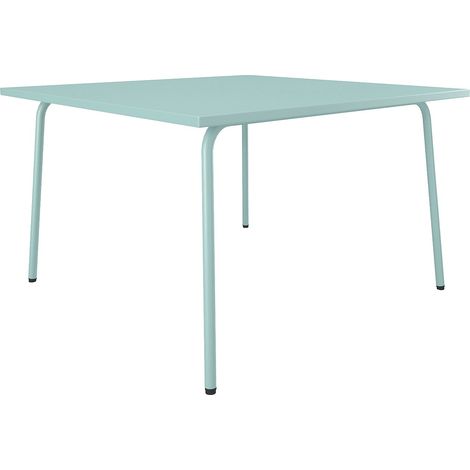 Tavolo da giardino quadrato L.120 cm in metallo - Verde mandorla - MIRMANDE di MYLIA (1/4)