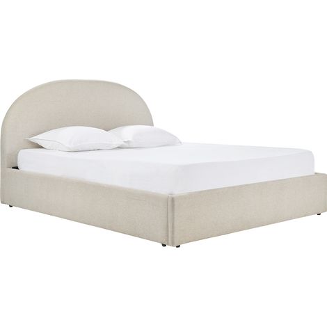 Cama con canapé de 2 plazas 160x200 cm en tela beige OREN