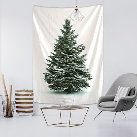 150 x 100cm Tapisserie de sapin de Nol - Tapisserie Murale Tissu Vintage Décoration d'arbre Nol Tapisserie Tissu,Gris sidéral