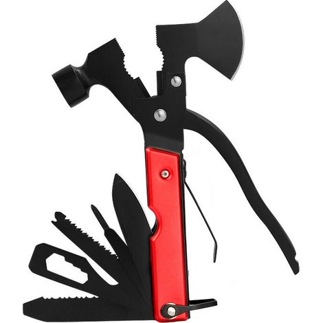 18 in 1 Multi-Tool, Stainless Steel Multi-Tool with Hammer, Pliers, Screwdriver, Saw, Bottle Opener, Pocket Tool for Camping, Hiking, Outdoor Emergency (Multi-Tool) (1/5)