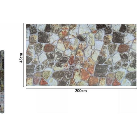 Trade Shop - Pvc Adhesivo Film Rollo Efecto Piedra 45cmx2 Mt Muebles Hogar Cajones 71271 -