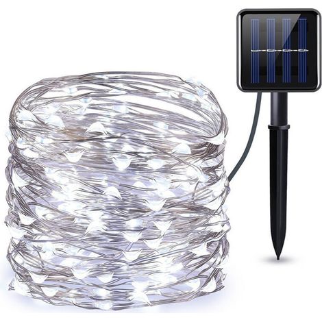 LED Guirlande Solaire Extérieure, 20M Guirlande Lumineuse Solaire IP65 Etanche Lampe Décorative Solaire pour Jardin d'été, Patio, Tente, Mariage Bluedeer