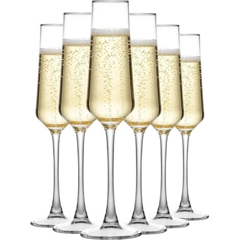 Champagne Glasses Flutes for Weddings, Birthdays, and Anniversaries, Lead-Free Transparent Celebrations (1/5)