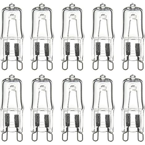 Lot de 10 ampoules halogènes écologiques G9, ampoules LED capsules avec insert en cristal, 40 W