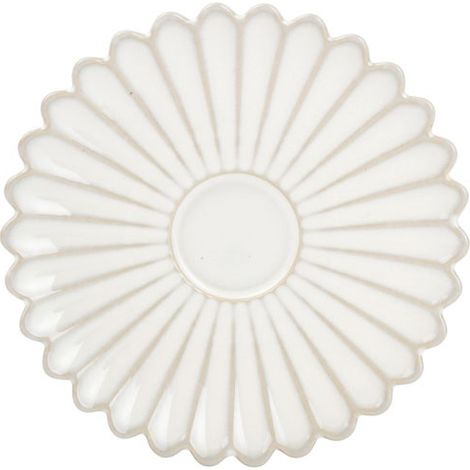 4 Soucoupes Lotus 15cm Blanches Design épuré, Porcelaine Fine - Fine Dining Living