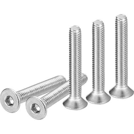 Vis à Tête Cylindrique à Embase Hexagonale M3-0.5 x 20mm, Lot de 100 Vis à Tête Plate en Acier Inoxydable 304, Filetage Complet, Boulons Fraisés. (1/5)