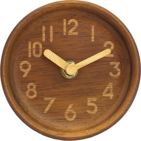 Horloge En Bois - Réveil Analogique Silencieux - Horloge De Table En Pin Sculpté Au Laser - Pour Salon Cuisine Bureau - 1 Pièce (1/5)