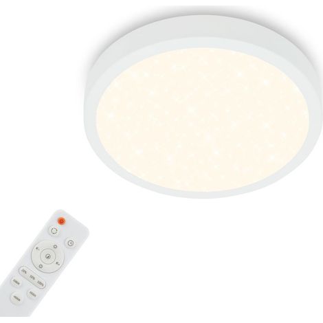 LED Deckenleuchte Sternenhimmel dimmbar Fernbedienung weiß Ø28cm Briloner