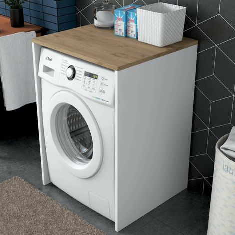 Dmora - Gran armario multiusos Cassian, Muebles multifuncionales, Zapatero, Armario para zapatos, 65x60h92 cm, Nogal y Blanco, con embalaje reforzado (1/5)
