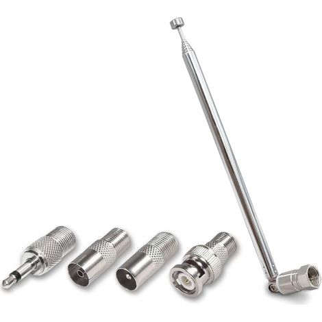 1 Antenne télescopique,Acier inoxydable,7 sections,75cm,Récepteur HiFi FM DAB,Système audio intérieur (1/5)