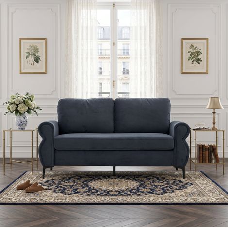 Canapé compact 173,5 cm structure métal-bois gris foncé HAVRYA (1/5)