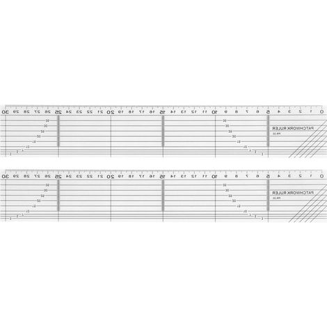 2 règles en acrylique transparent durable, échelles précises, modèles de découpe pratiques pour ateliers et bureaux (1/5)