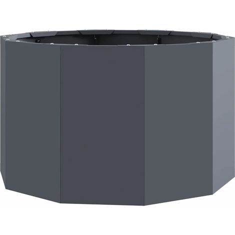Jardinière ronde extérieure chic 60 x 60 x 35 cm facile à assembler design moderne en acier anthracite (1/5)